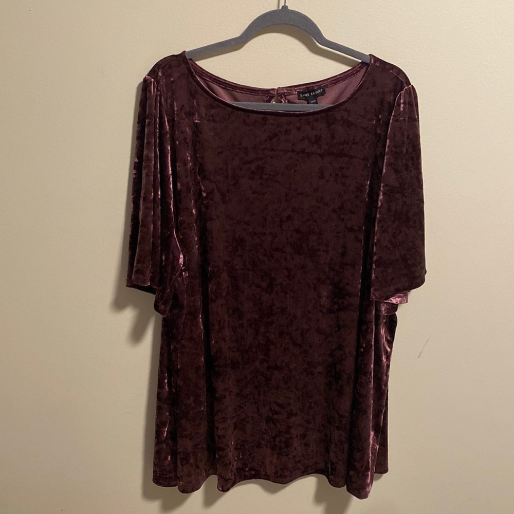 Lane Bryant Plum Crushed Velvet Top